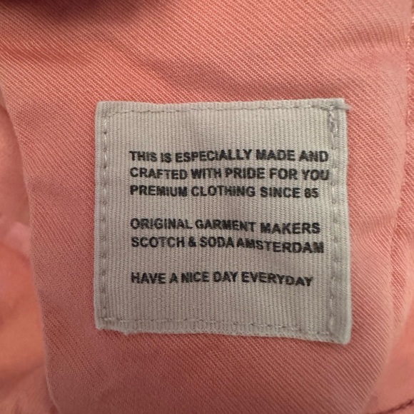 Scotch & Soda Men’s Stuart Straight Chino Pants Coral Color Size 33x29 Preppy - Picture 11 of 16